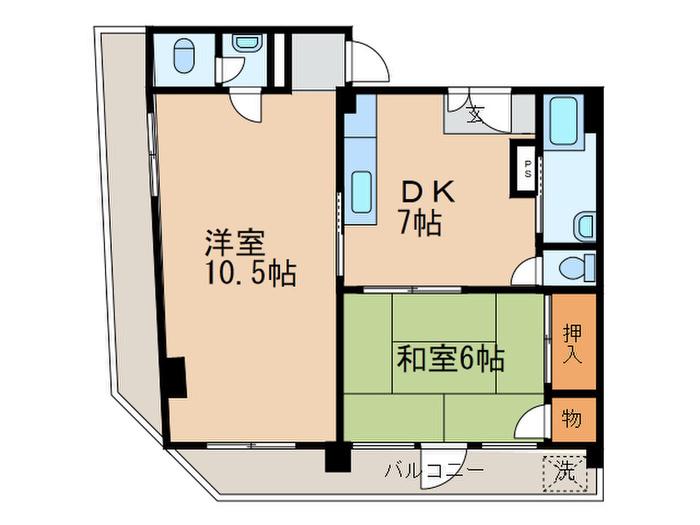 仲田ビル(2DK/4階)の間取り写真
