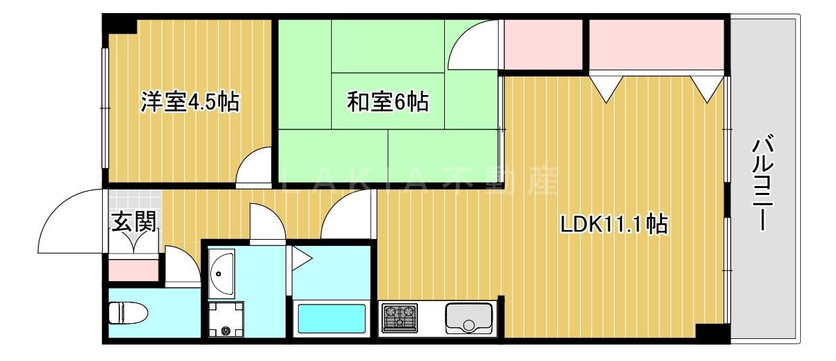 DO夕陽丘(2LDK/2階)の間取り写真