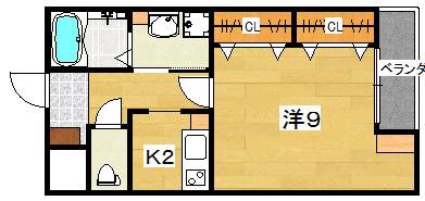MSSTYLE東倉治(1K/2階)の間取り写真