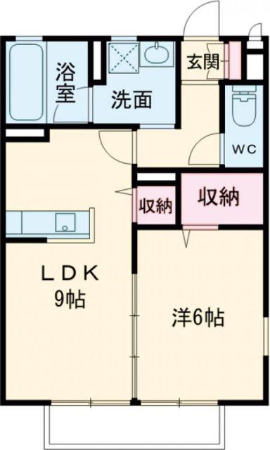 カサ・デ・エスペランサA(1LDK/2階)の間取り写真