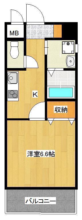 MDIミルファルコ下曽根駅前(1K/2階)の間取り写真