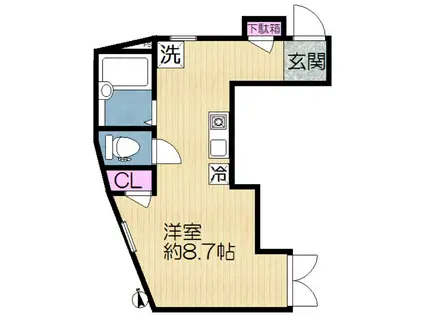グローバーコート田端(ワンルーム/1階)の間取り写真