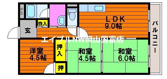 シティハイツ清水(3LDK/1階)の間取り写真