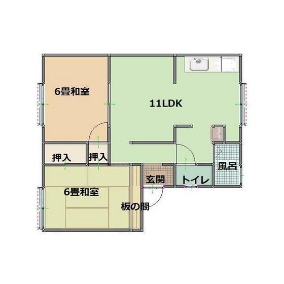 光タウニー(2LDK/1階)の間取り写真