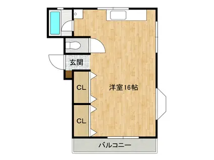 ベルコモンズ(ワンルーム/2階)の間取り写真
