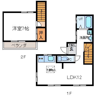 ニューコーポ久留米(1LDK/1階)の間取り写真