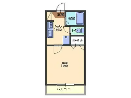 エコーハイツ(1K/1階)の間取り写真