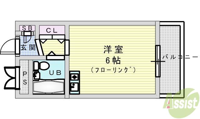 M&Tエサカ(ワンルーム/2階)の間取り写真
