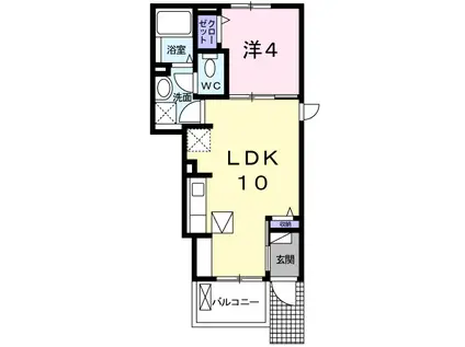 パンテールII(1LDK/1階)の間取り写真