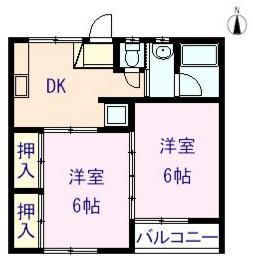 マイライフ ニシムラ(2DK/2階)の間取り写真