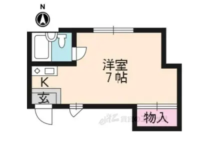 VIP岩屋ノ里(1K/1階)の間取り写真