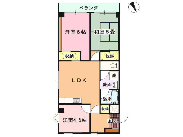 スターハイツ殿山(3LDK/3階)の間取り写真