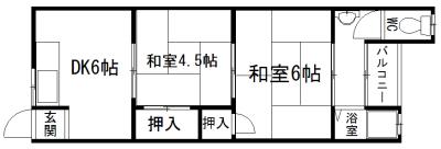 高安マンション(2DK/2階)の間取り写真