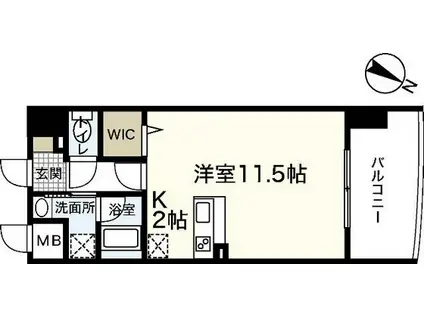 サムティレジデンス平和大通(ワンルーム/11階)の間取り写真