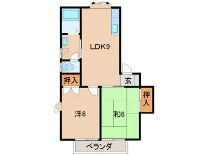 ファンシェット神前(2LDK/2階)の間取り写真