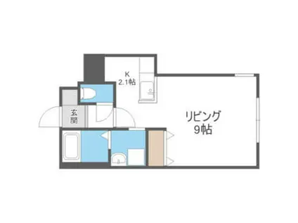 タルトゥーカ稲穂(1K/4階)の間取り写真