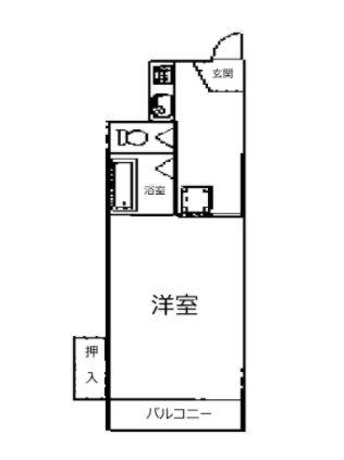 エトス平尾(1K/4階)の間取り写真