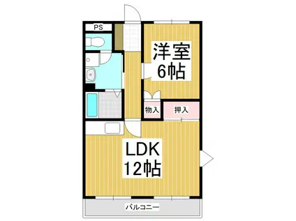 AIマンション(1LDK/1階)の間取り写真
