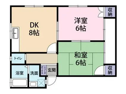 メゾン高田(2DK/1階)の間取り写真