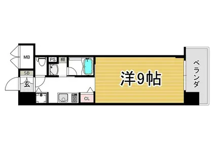 インザグレイス天神橋(1K/9階)の間取り写真