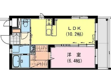 太田4丁目Fマンション(1LDK/2階)の間取り写真