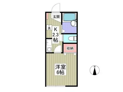 旭ヶ丘KOホームズ弐番館(1K/1階)の間取り写真