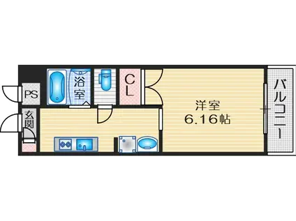 ウイニング・パラ江坂(1K/2階)の間取り写真