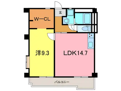 高浜ロイヤルハイム(1LDK/6階)の間取り写真