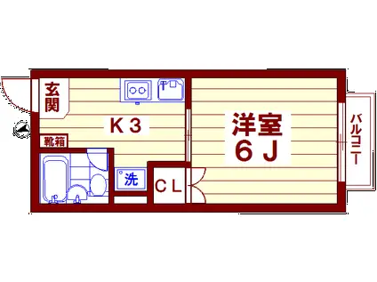 セルテア駒沢(1K/2階)の間取り写真
