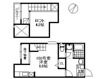 グレースハイツ博多駅南 2011(ワンルーム/1階)の間取り写真