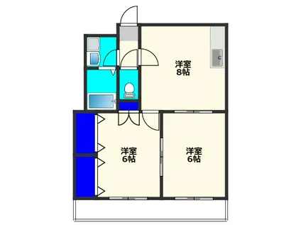 リバーリッチ第2川富(2DK/5階)の間取り写真