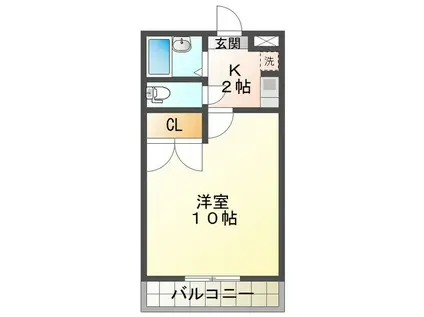 ルースト(1K/3階)の間取り写真