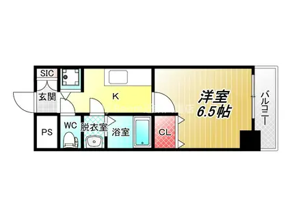 リバーサイド金岡五番館(1K/6階)の間取り写真