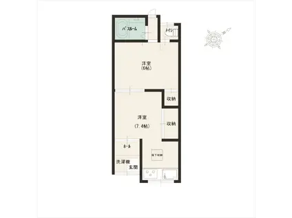 ［和泉市伯太町２丁目］アパート(2DK/1階)の間取り写真