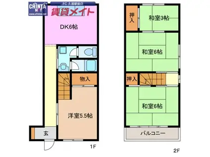 杉山ハイツ(4DK/1階)の間取り写真