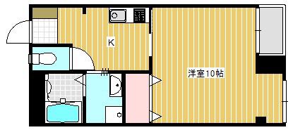 オアシス六番館(1K/2階)の間取り写真