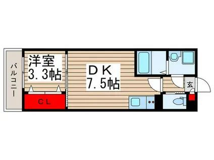 AJ幕張本郷ノースII(1DK/3階)の間取り写真