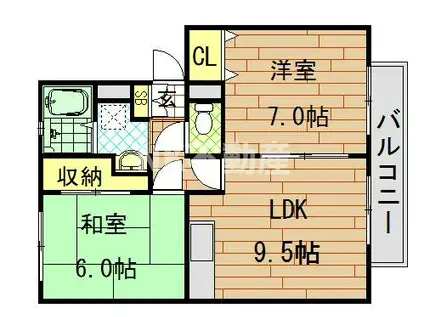 カサフェリス(2LDK/2階)の間取り写真