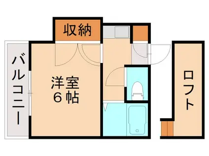 ウェーブ皇后崎(1K/2階)の間取り写真