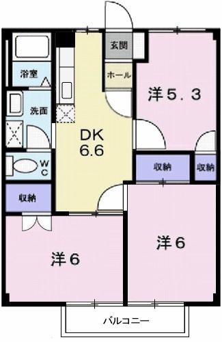 エクセル北門(3DK/2階)の間取り写真