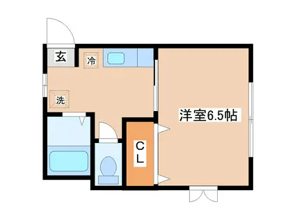 コート青葉(1K/2階)の間取り写真