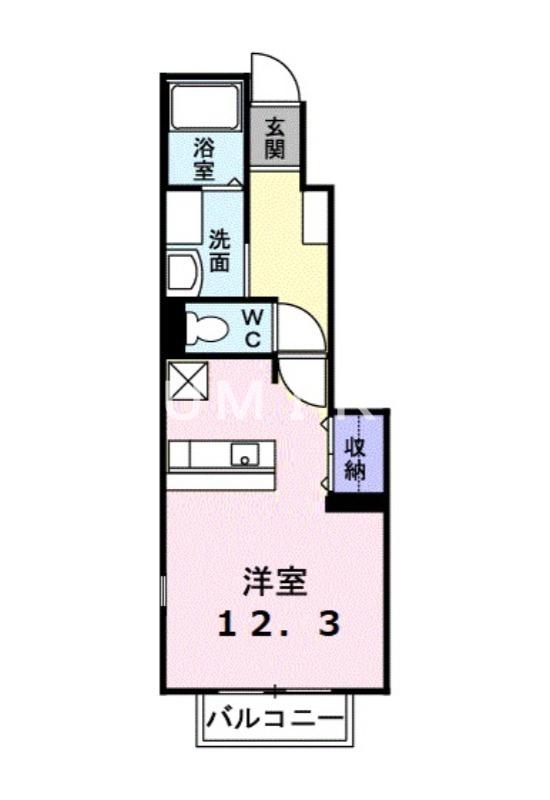 デフィ藤(ワンルーム/1階)の間取り写真