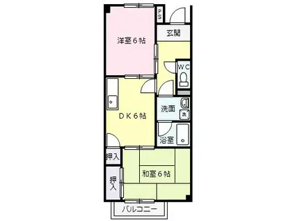 グランメール小瀬(2DK/2階)の間取り写真