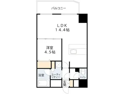 セレニテ梅田北PREMIUM(1LDK/2階)の間取り写真
