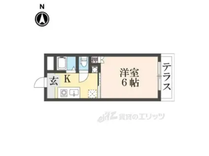 一谷ハイツ(1K/1階)の間取り写真