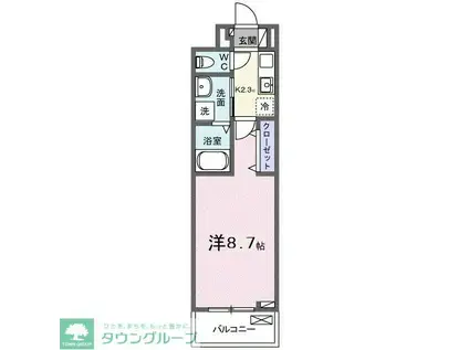 メルヴェーユ七里(1K/3階)の間取り写真