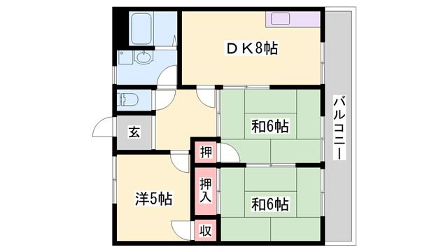 辻井レジデンス(3DK/3階)の間取り写真