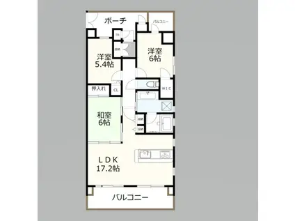 コスモ東大阪ステーションアベニュー(3LDK/13階)の間取り写真