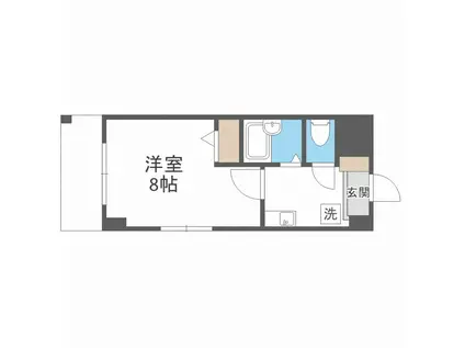 ウィンヒルズ難波西(1K/4階)の間取り写真