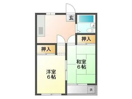 長村第6マンション(2K/2階)の間取り写真